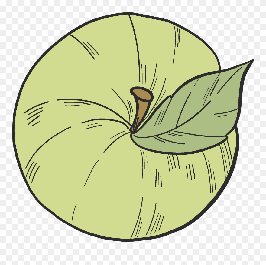 Green Apple Clipart - Fruit - Png Download