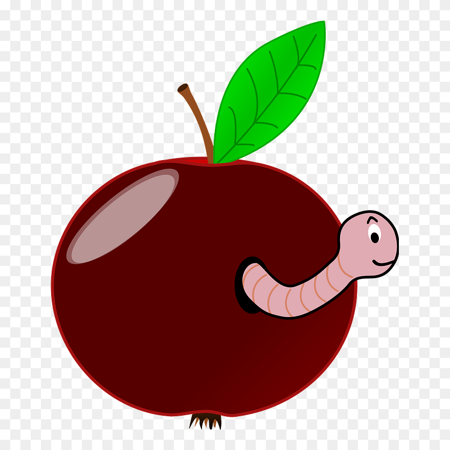 Worm In Apple Clipart - Apple Gif Transparent Background - Png Download