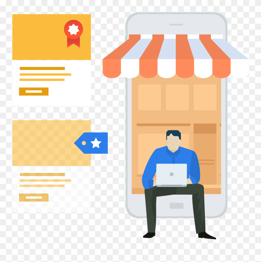Google My Business - Market Cartoon Online Clipart