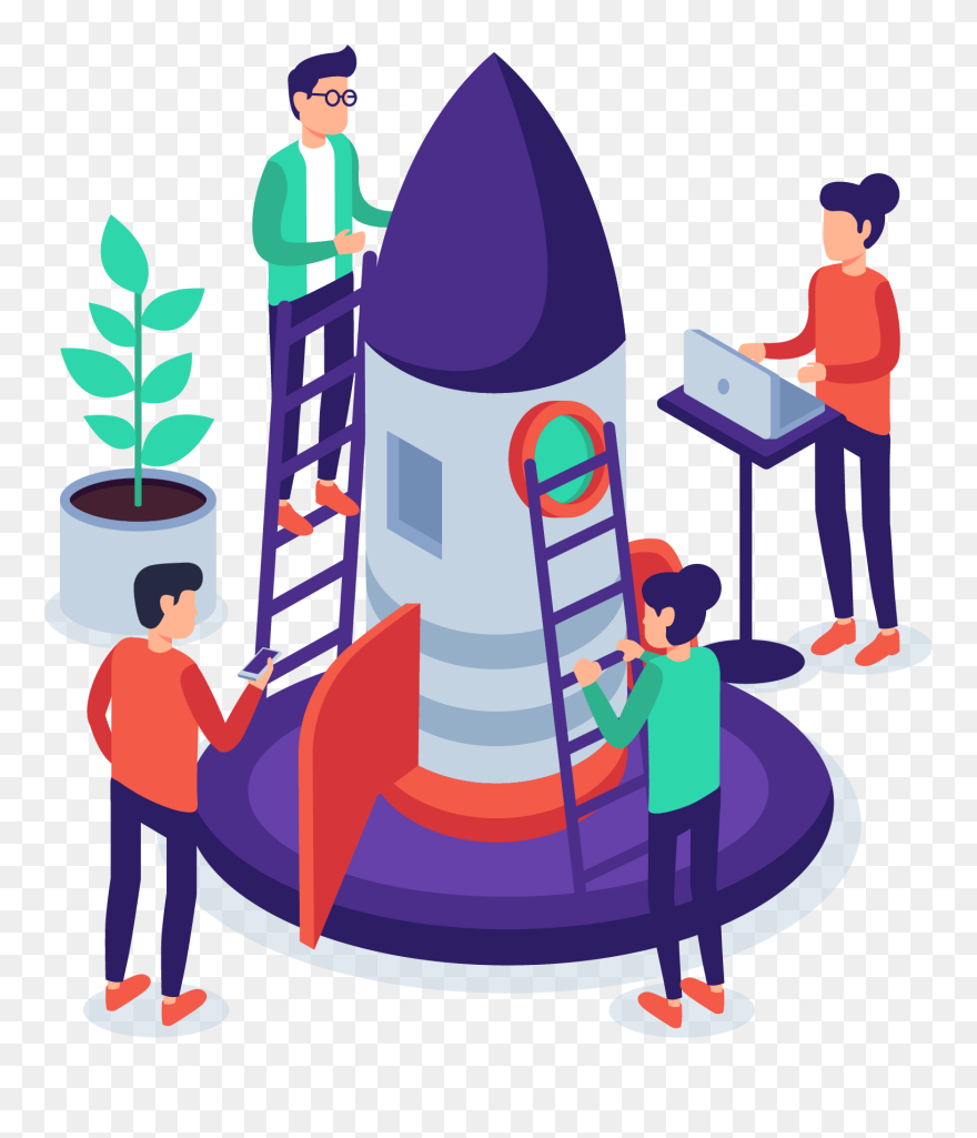 Secondary School - Construindo Foguete Clipart