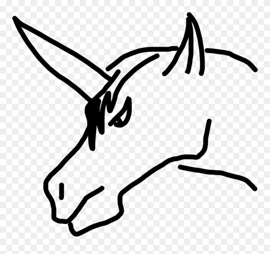 Monochrome - Gambar Kepala Kuda Kartun Clipart