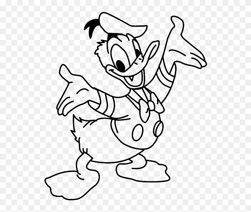 Transparent Duck Clipart Black And White - Donald Duck Clipart Black And White - Png Download