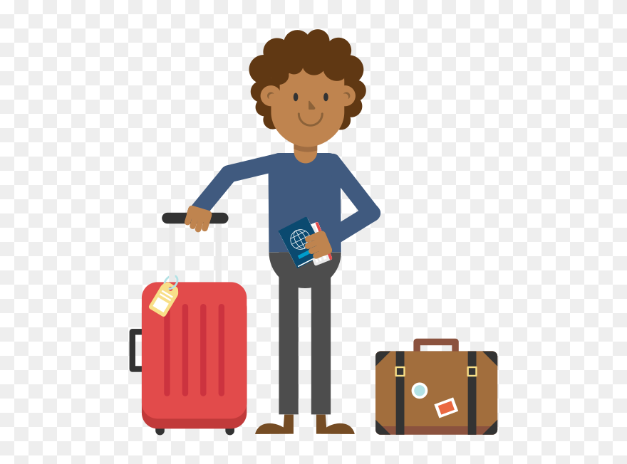 Man With Suitcase Clipart - Png Download