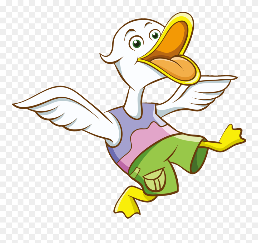 Line Art,art,fictional Character - Cartoon Duck With Mouth Open Clipart