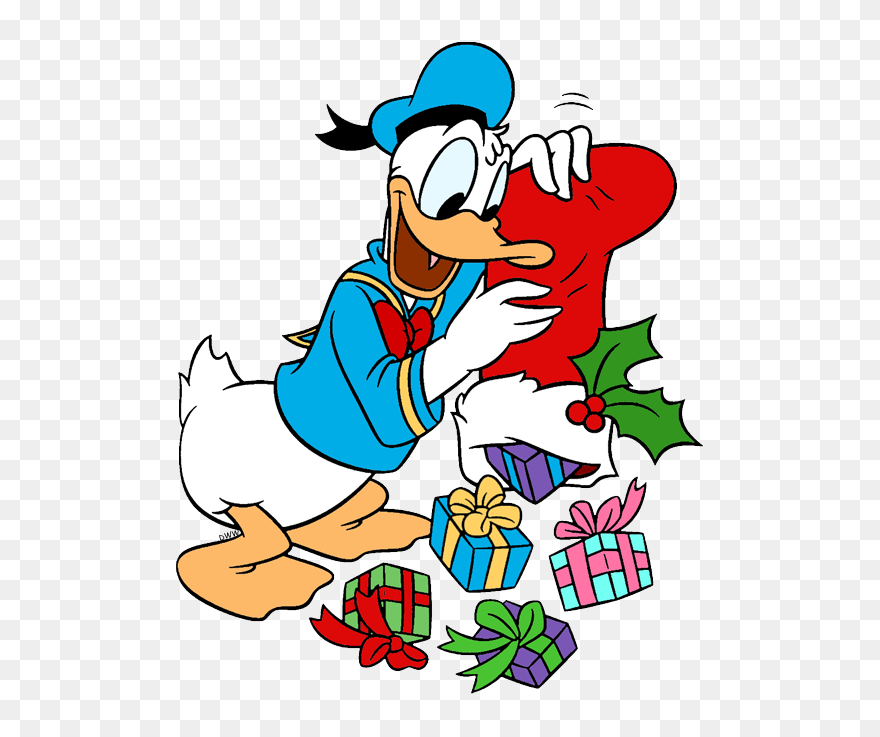 #cartoon #disney #donaldduck #paperino #calzadellabefana - Clipart Donald Duck Christmas - Png Download
