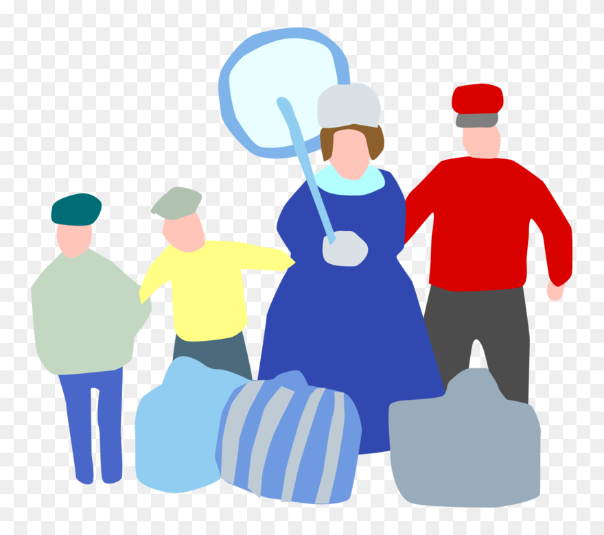 Vector Illustration Of Family With Luggage Travel On - Vector Graphics Clipart