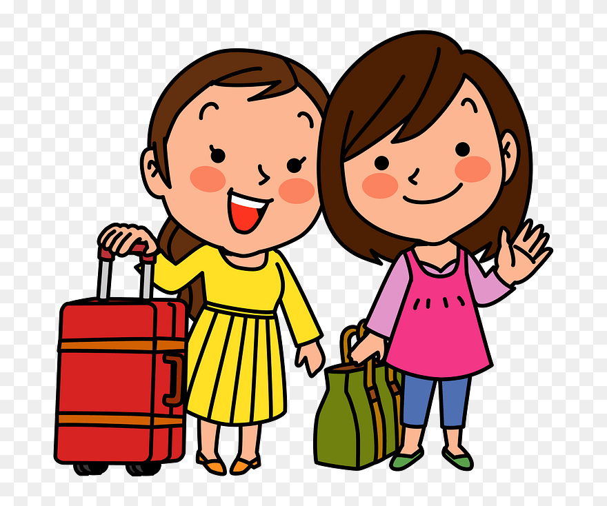 Women Girls Travel Clipart - 女子 旅 イラスト フリー - Png Download