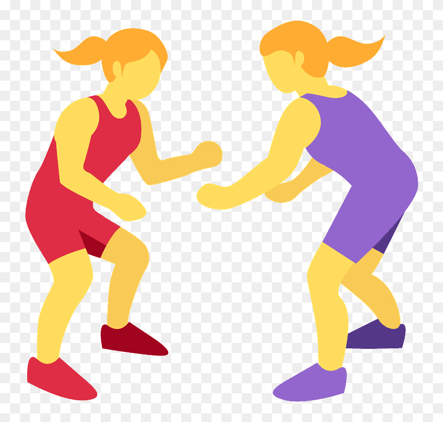 Women Wrestling Emoji Clipart - Png Download