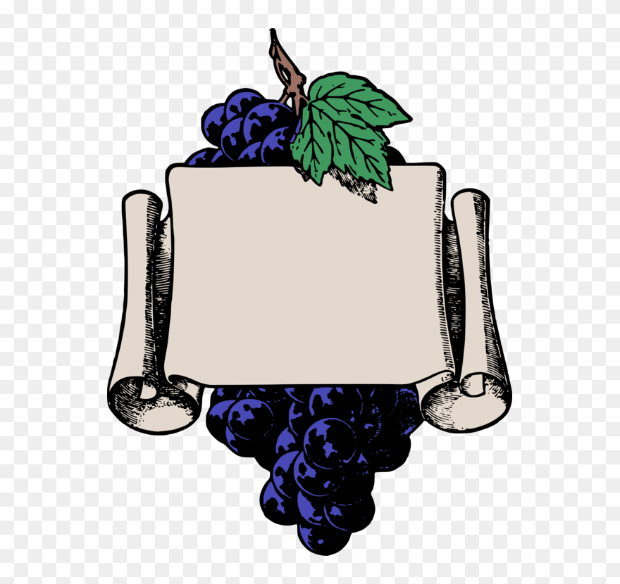 Plant,grape,grapevine Family - Grape Frame Clipart Black And White - Png Download