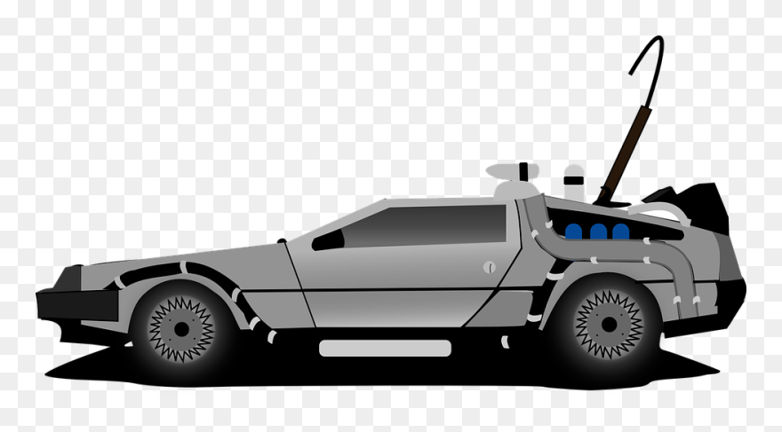 Delorean Car Time Machine Back To - Back To The Future Car Animated Clipart