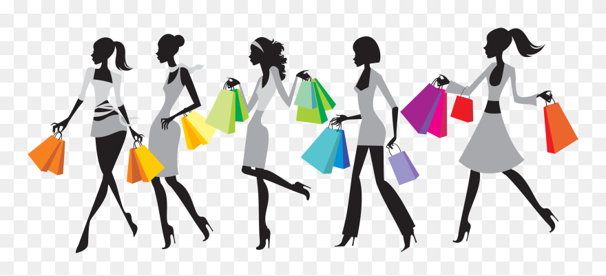 Shopping Woman Fashion Bag - Transparent Shopping Girl Logo Clipart