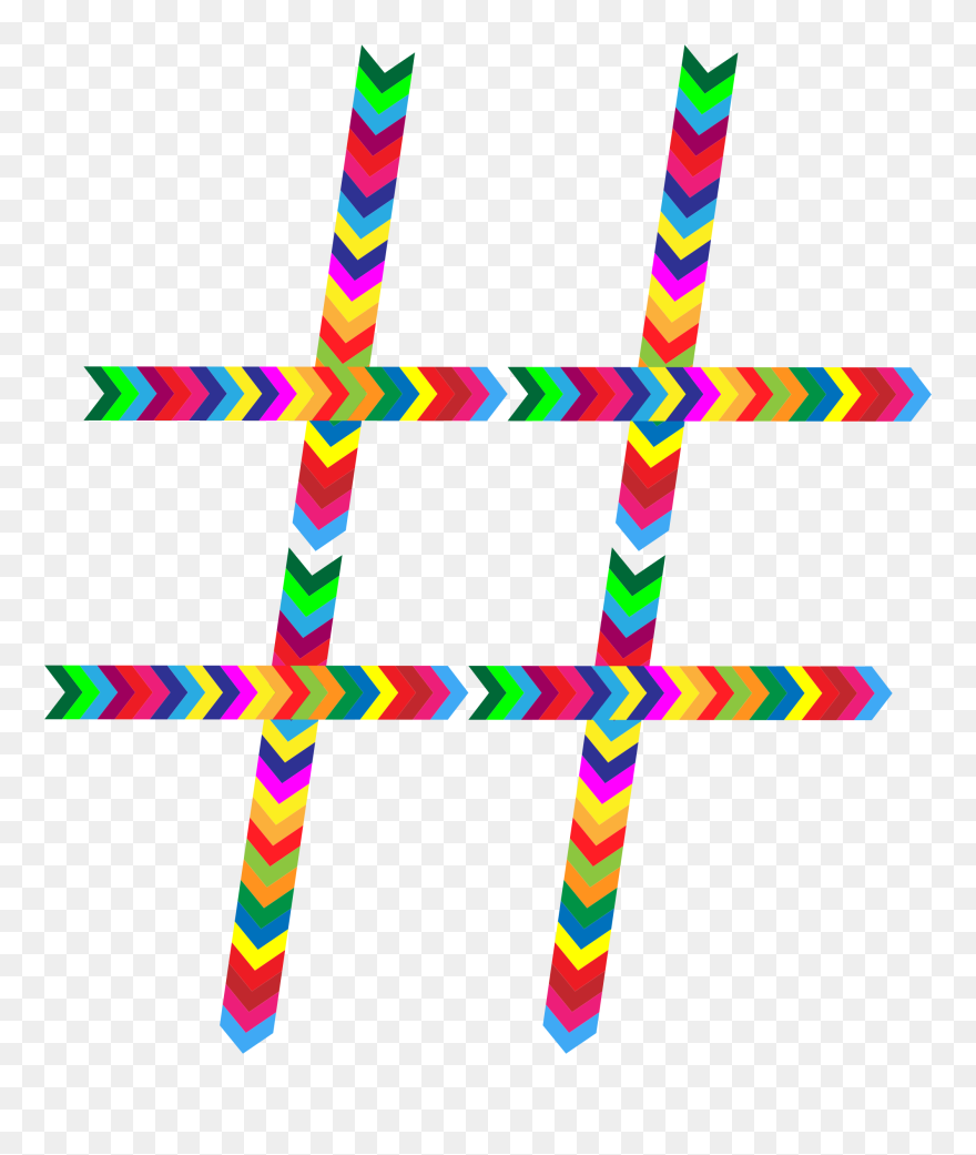 Prismatic Hashtag Clip Arts - Colourful Hashtag With Clear Background - Png Download