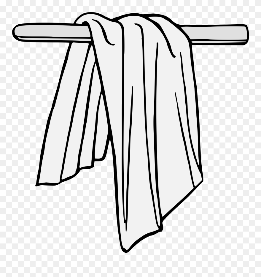 Cloth Hung Over A Rod - Wash Cloth Clip Art - Png Download