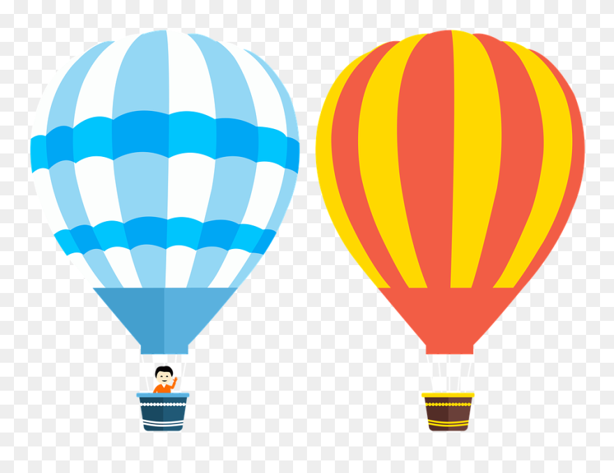 Parachute Clipart Balon Udara - Hot Air Balloon Clipart Blue - Png Download
