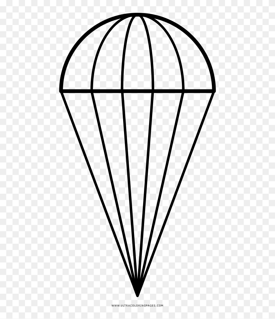 Parachute Coloring Page - Drawing Clipart