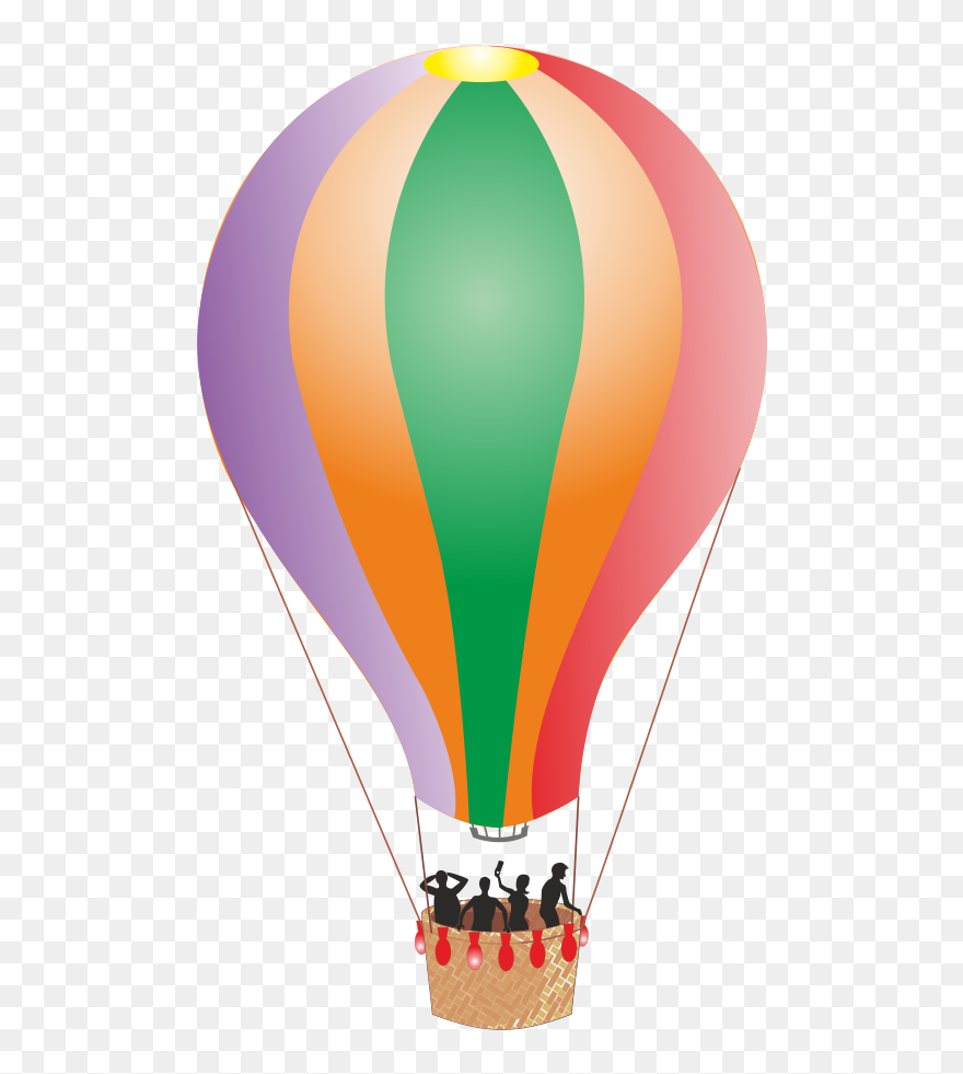 Parachute Clipart Balon Udara - People In Hot Air Balloon Clipart - Png Download