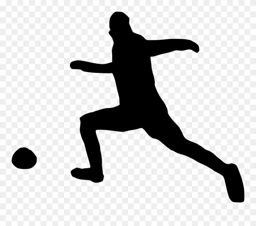 Silhouette Football Player Clip Art - Pintar Silueta De Futbolista - Png Download