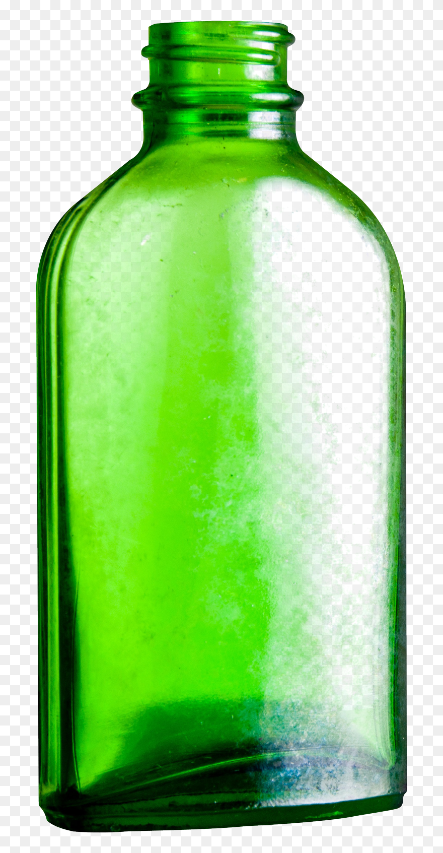 Empty Glass Bottle Png Download - Green Glass Bottle Transparent Background Clipart