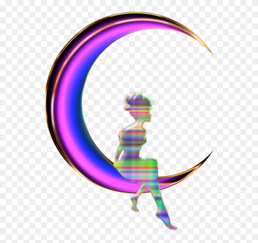 Clip Art Illustration Of A Tribal Sun With Moon And - Crescent Moon Png Transparent Png