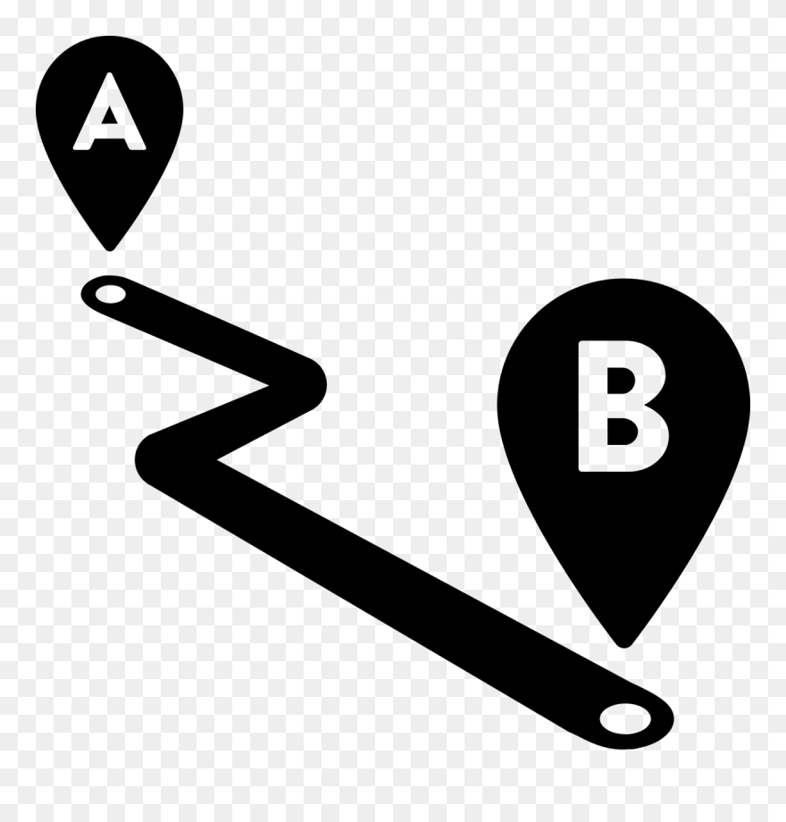 Vector Paths Roadmap - Route Icon Png Clipart