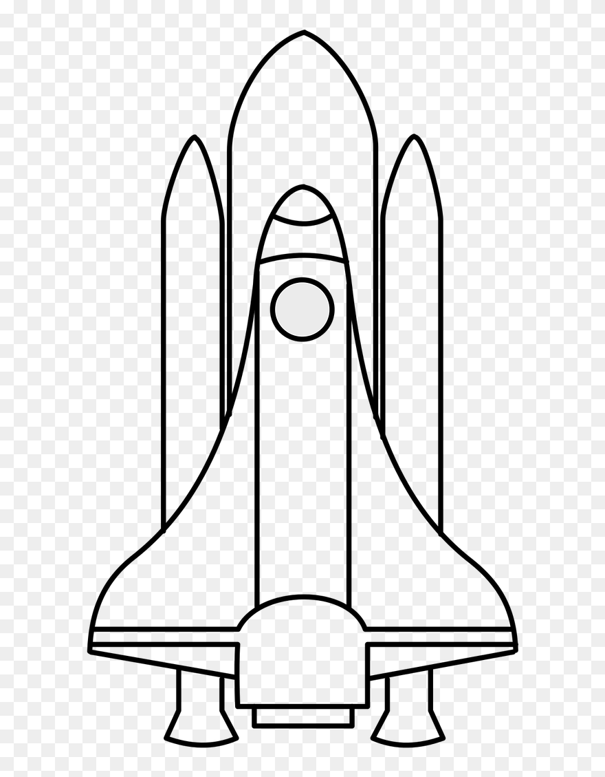Rocket Space Shuttle Spaceship Free Photo - Line Art Clipart