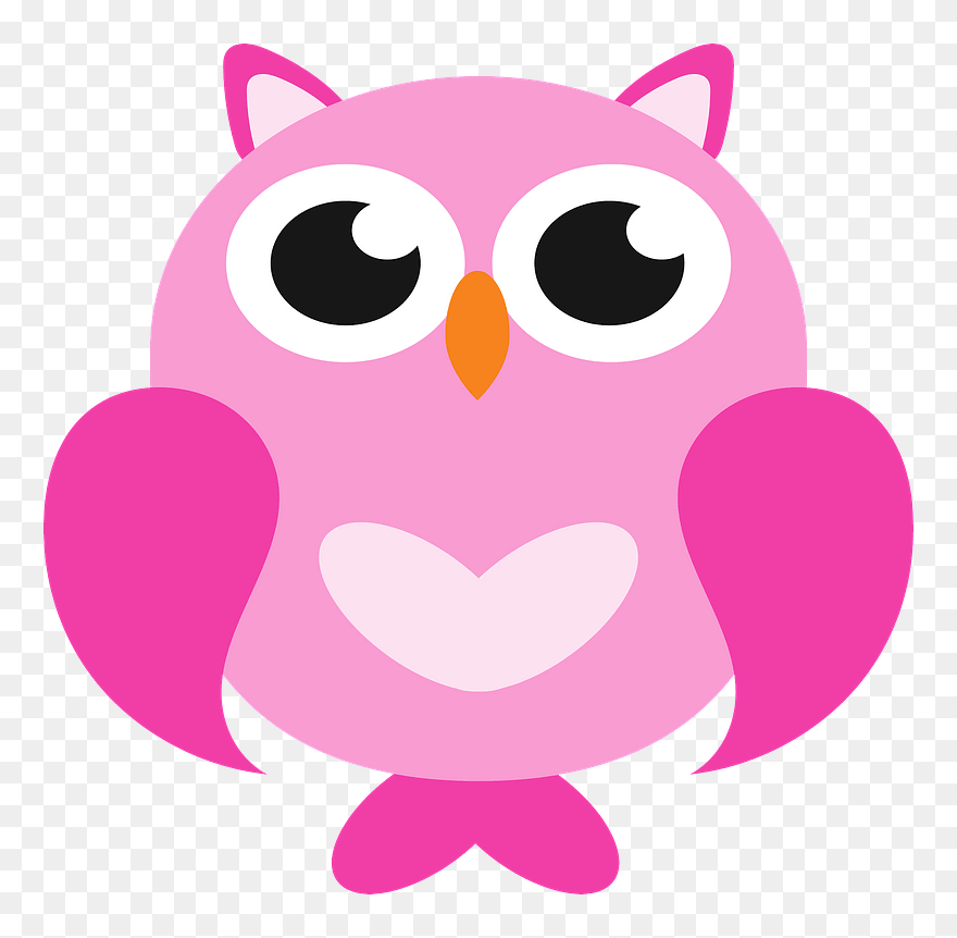 Pink Owl Clipart - Burung Hantu Kartun Lucu - Png Download
