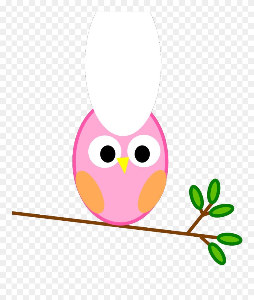 Light Pink Owl Svg Clip Arts - Spring Owl Clip Art - Png Download