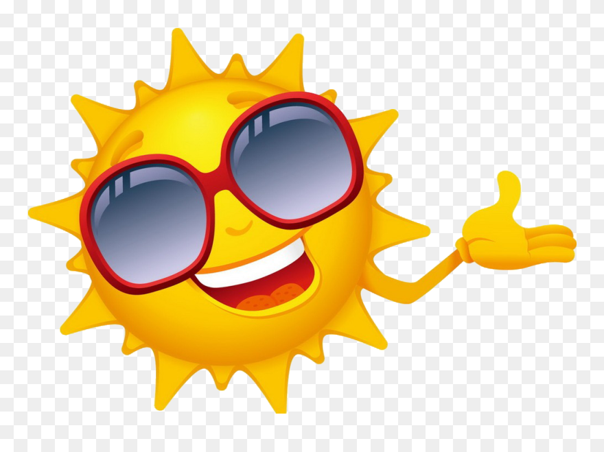 Cartoon Drawing Clip Art - Transparent Sun With Sunglasses Png