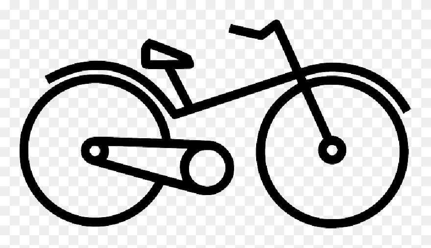 Two, Outline, Symbol, Drawing, Cartoon, Cycle, Bike - Bicycle Clip Art - Png Download