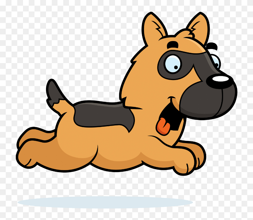 Cartoon German Shepherd Puppy Clipart - Png Download