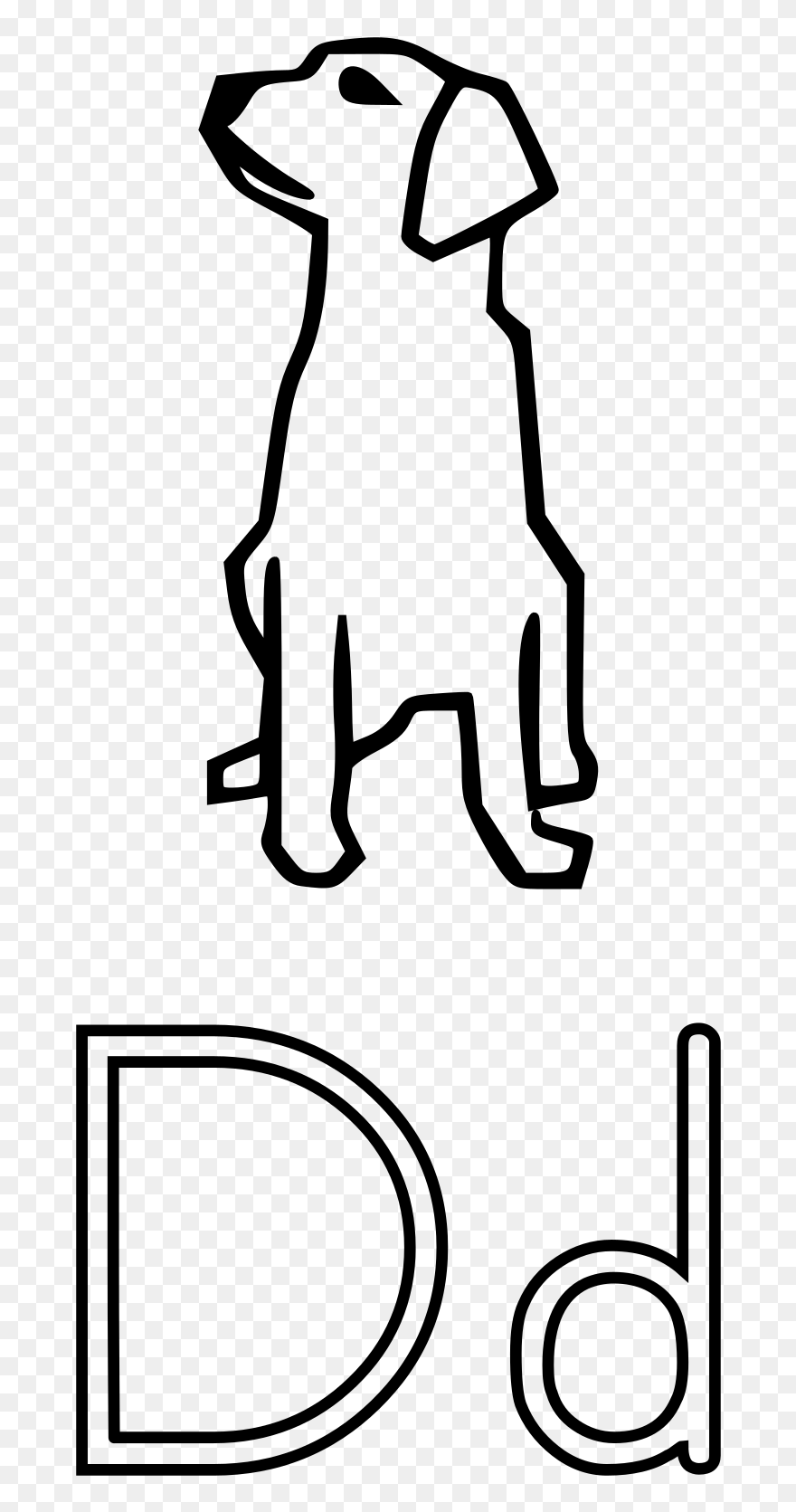 Letter D For Dog Coloring Page Clipart