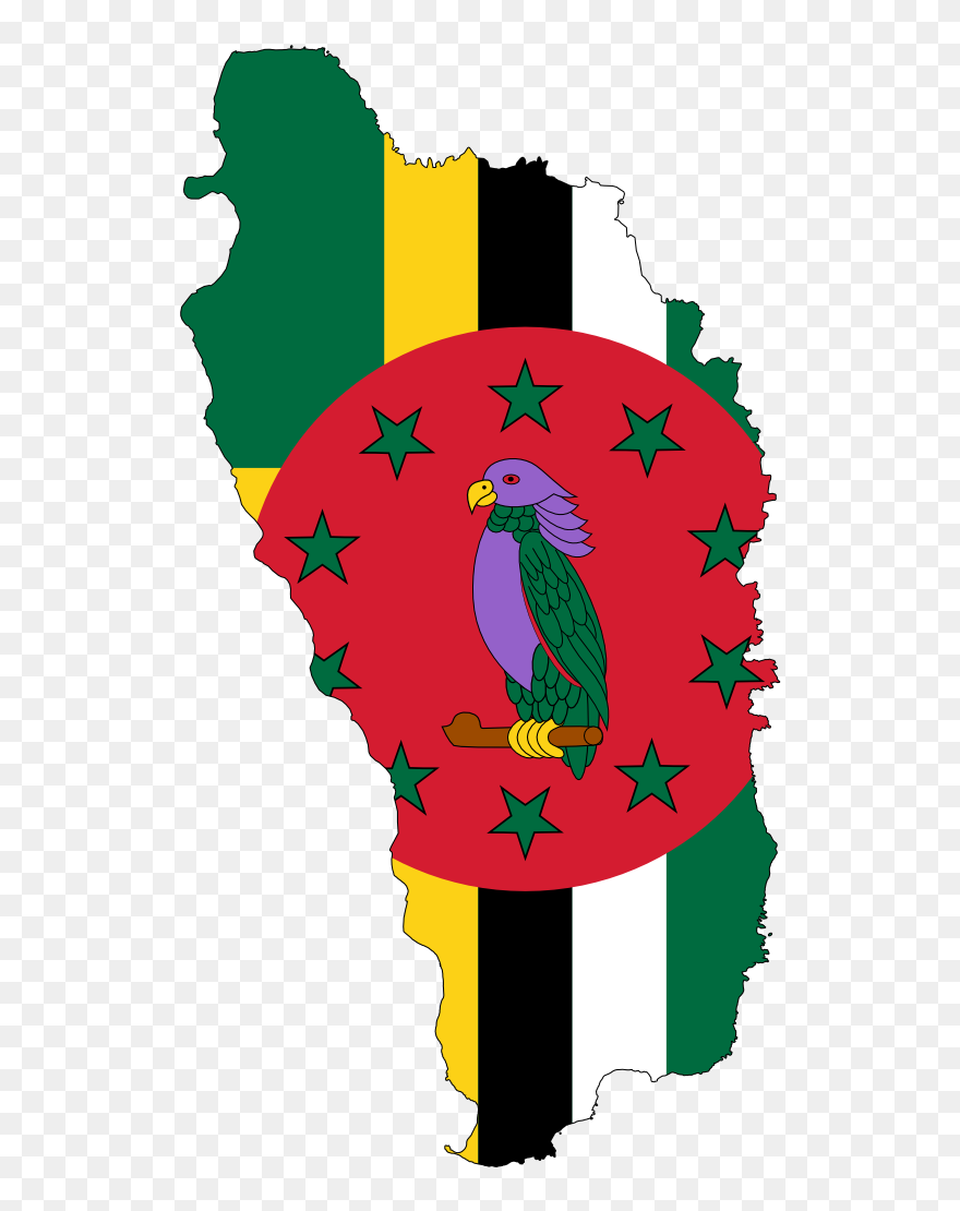 Flag Map Of Dominica Flagartist - Commonwealth Of Dominica Flag Map Clipart