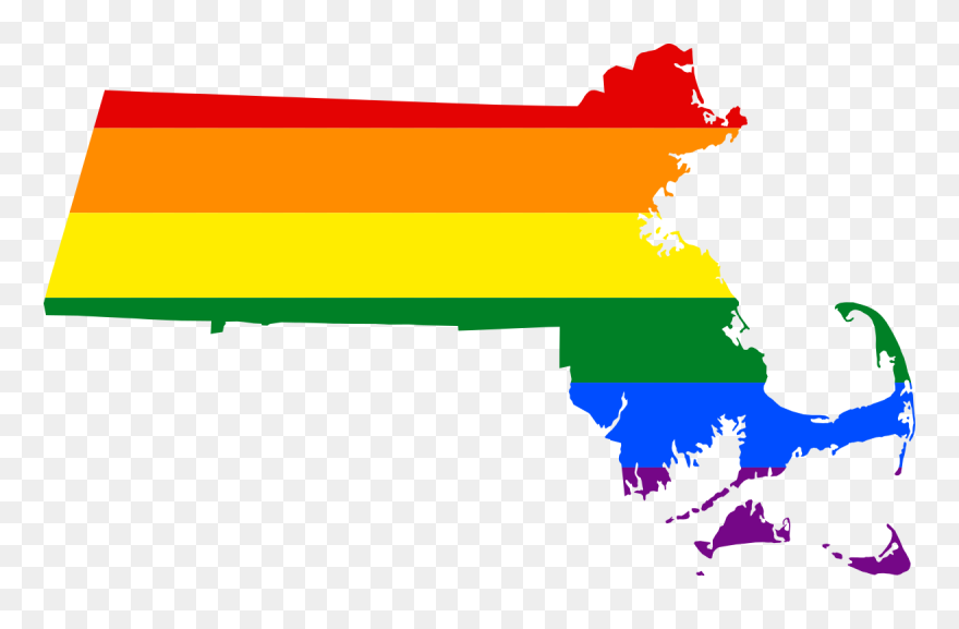 Lgbt Flag Map Of Massachusetts - Massachusetts Map Vector Clipart