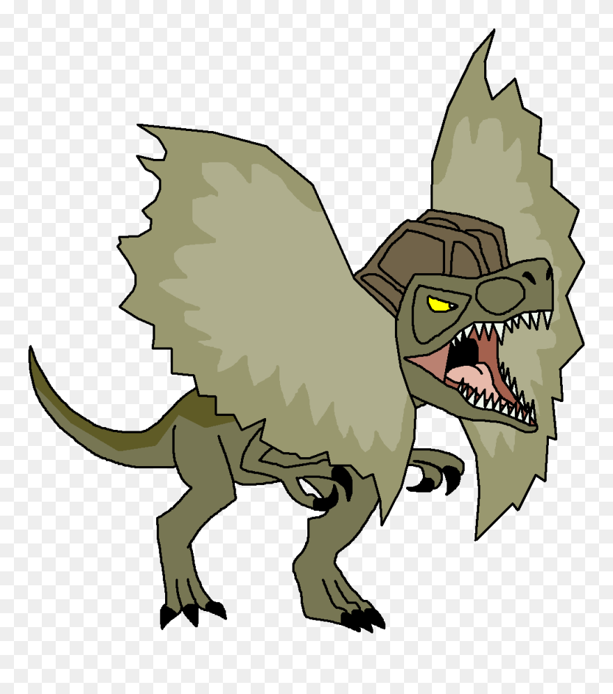 Land Clipart Spring - Cartoon Dilophosaurus By Dinosaur Pedia - Png Download