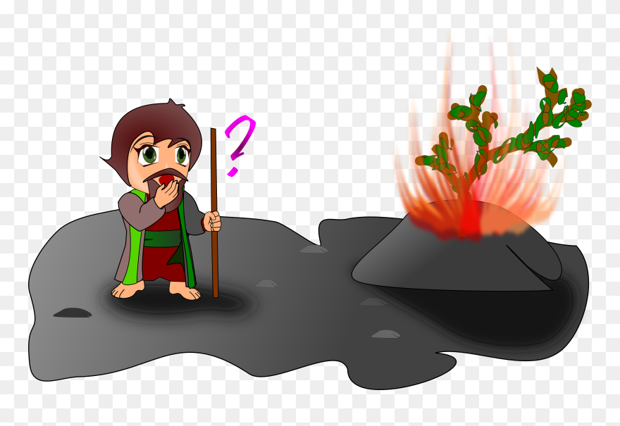 Moses Clipart Burning Bush - Moses Burning Bush Clip Art - Png Download