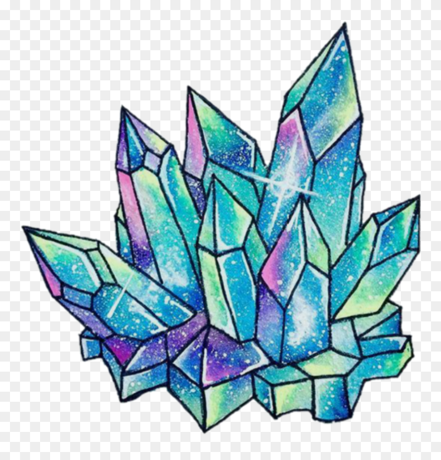 #crystal #crystals #colorful #colorfulcrystal #pink - Watercolor Painting Clipart