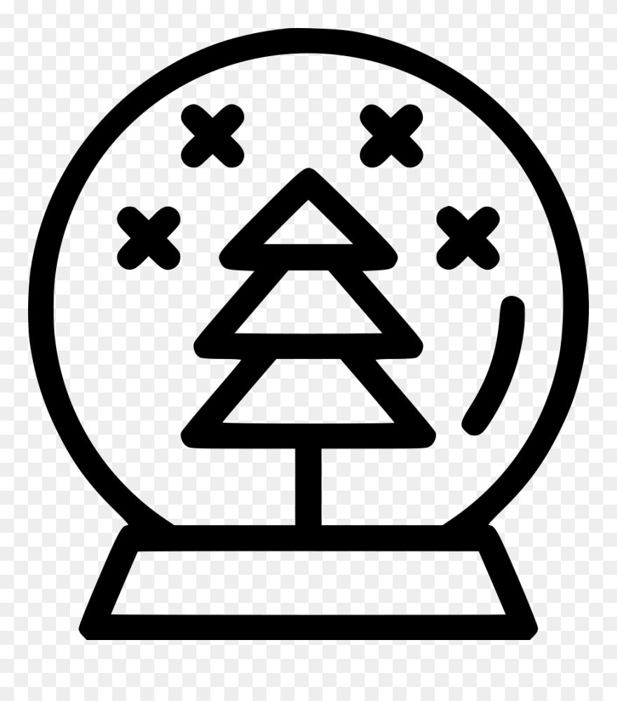 Crystal Ball Gift Snow Tree - Christmas Tree Outline Png Clipart