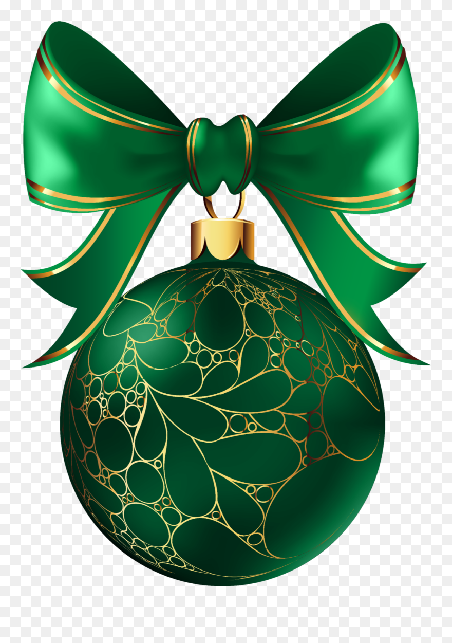 #green #christmas #holiday #balls #ornament - Christmas Balls On Ribbon Clipart