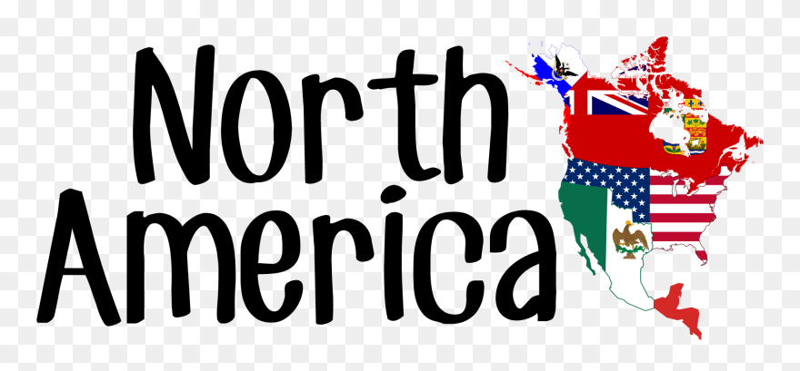 North America Map Flag Clipart