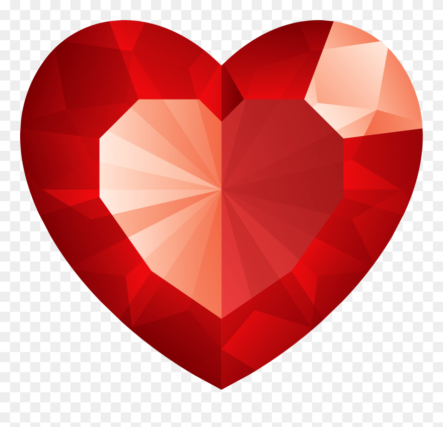 Red Heart Png Image - Diamond Heart Transparent Clipart