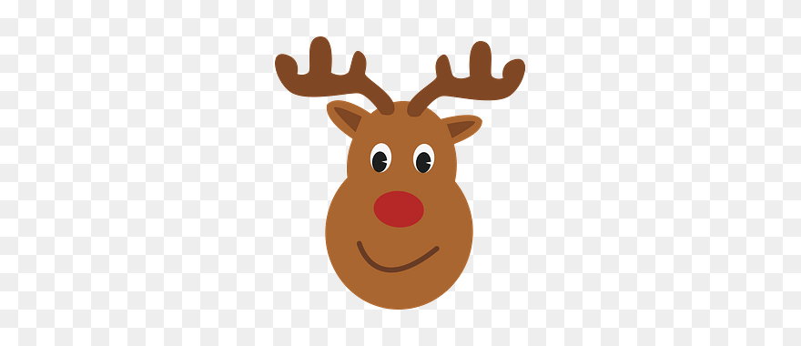 Christmas Reindeer Face Clipart - Reindeer Face - Png Download
