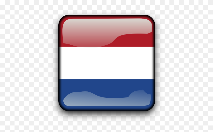 Netherlands Vector Flag Button - Transparent Background Flag Logos Clipart