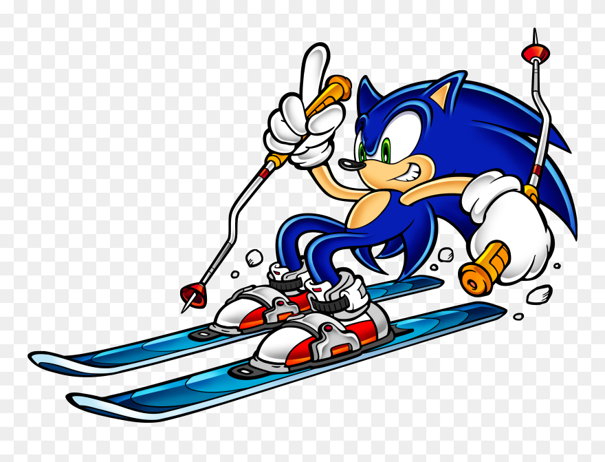 Transparent Ski Clipart - Sonic The Hedgehog Skiing - Png Download