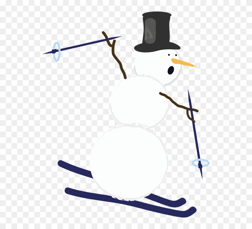 Bonhomme De Neige À Ski Clipart
