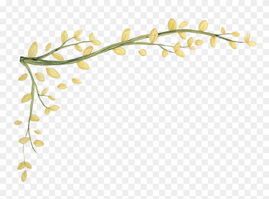 Twig Drawing Border - Border Leaves Design Drawing Clipart