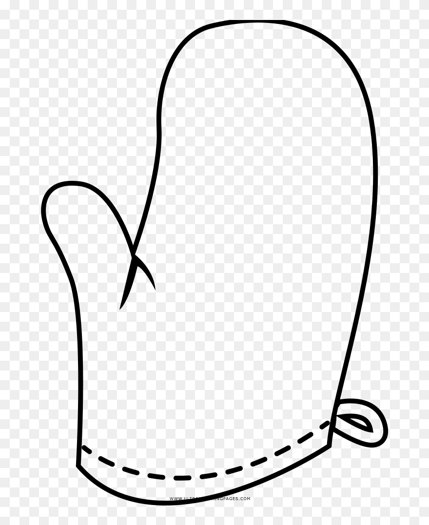 Oven Mitt Coloring Page - Line Drawing Oven Mits Clipart