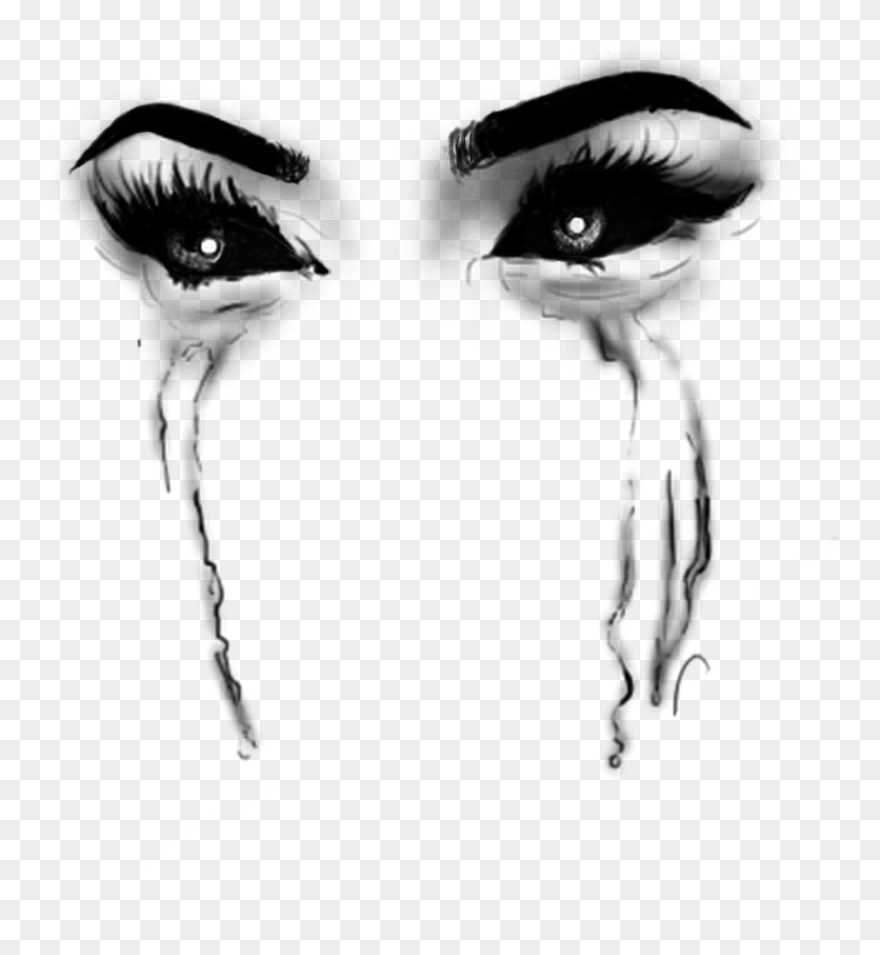 Transparent Evil Eyes Clipart - Transparent Black Tears Png