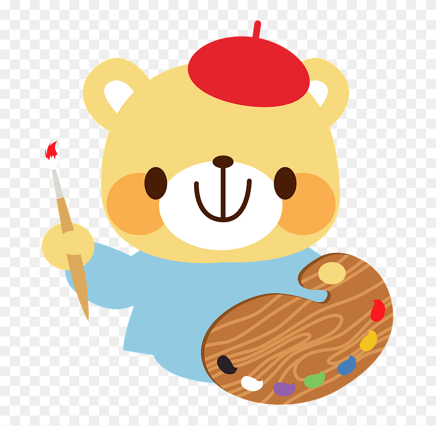 Bear Painter Clipart - Painting - Png Download
