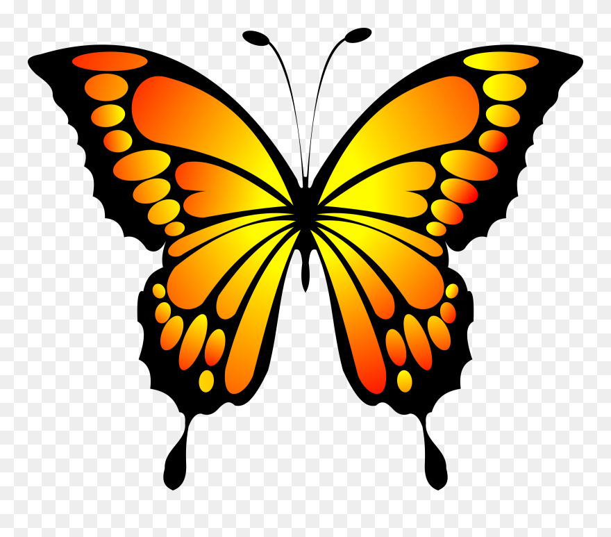 Yellow And Red Butterfly Clipart