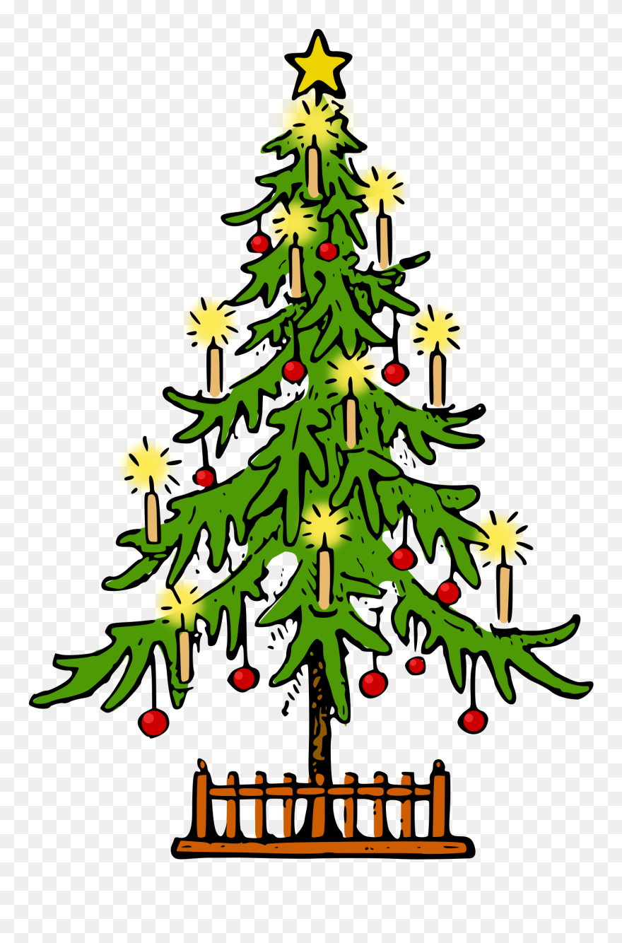 Xmas Tree Flat-colored Clip Arts - Gledileg Jol - Png Download